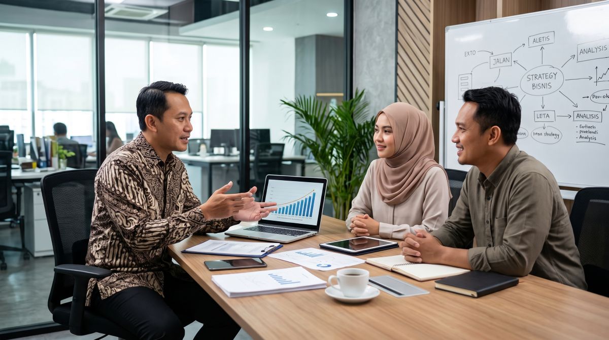 Ilustrasi Sesi Konsultasi Konsultan Bisnis Indonesia